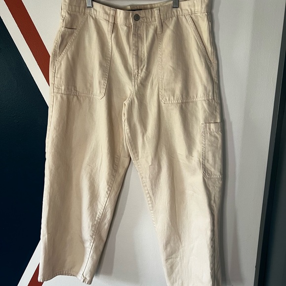 Banana Republic Pants - Banana Republic Women's Cream High Rise Barrel Cargo Jeans